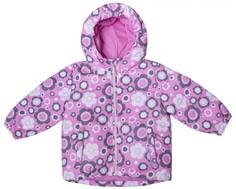 Куртка осенняя для девочки Barkito, розовая с рисунком &quot;цветы&quot;