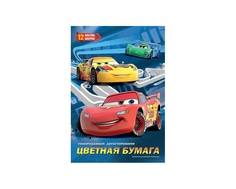 Цветная бумага Disney Cars 12 цв.