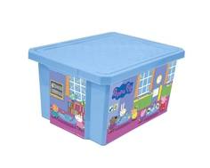 Ящик для игрушек Little Angel «X-BOX Свинка Пеппа» голубой 17 л
