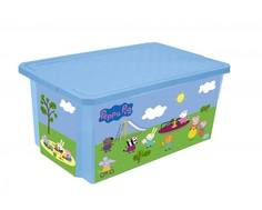 Ящик для игрушек Little Angel «X-BOX Свинка Пеппа» на колесах голубой 57 л