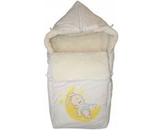 Конверт Монис Стиль «Cream» меховой с вышивкой и аппликацией