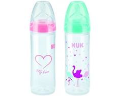 Набор бутылочек с силиконовой соской NUK «New Classic» с 6 мес 250 мл, розовый, 2 шт.