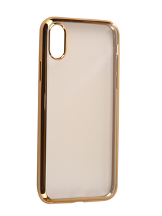 Аксессуар Чехол Svekla Flash Silicone для iPhone X Gold Frame SVF-APX-GOLD