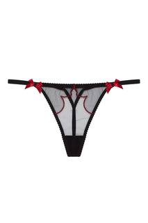 Трусики стринги Lorna черные с красным Agent Provocateur