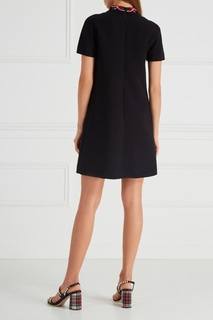 Черное платье с кружевным воротником Miu Miu