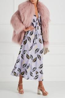 Сатиновые босоножки на декорированном каблуке Miu Miu