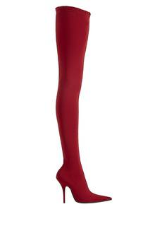 Красные ботфорты-чулки Balenciaga