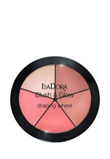 Палетка Isadora румян и хайлайтеров BLUSH & GLOW draping wheel 55, 18 гр