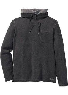 Пуловер Slim Fit с воротником-шалью (антрацитовый) Bonprix