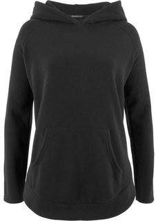 Флисовый пуловер-пончо (черный) Bonprix