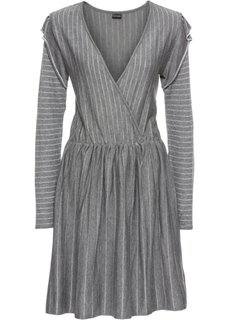 Вязаное платье с люрексом (темно-серый/серебристый в полоску) Bonprix