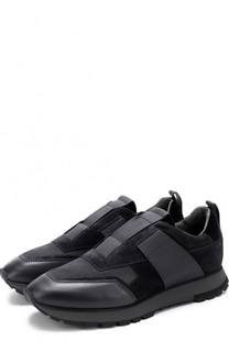 Комбинированные кроссовки без шнуровки Santoni