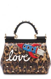 Сумка Sicily с нашивкой и заклепками Dolce &amp; Gabbana