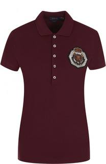 Приталенное хлопковое поло с декоративной отделкой Polo Ralph Lauren