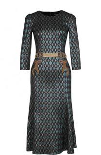 Приталенное платье-миди с укороченным рукавом Dolce &amp; Gabbana