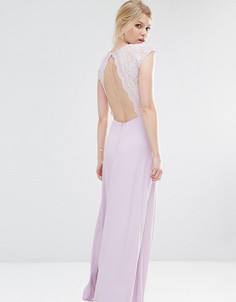 Платье макси с лифом из цветочного кружева для миниатюрных John Zack - Фиолетовый