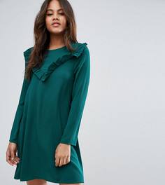 Платье-трапеция с оборкой Brave Soul Tall - Зеленый