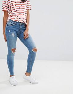 Джинсы скинни с рваной отделкой River Island Amelie - Синий