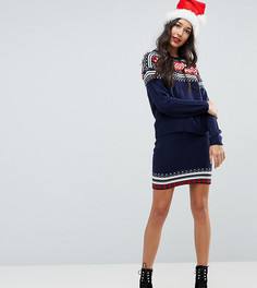 Новогодняя юбка с традиционным узором Фэйр-Айл ASOS TALL - Мульти