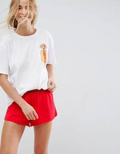 Пижамный комплект из шортов и футболки с принтом хот-дога ASOS - Мульти