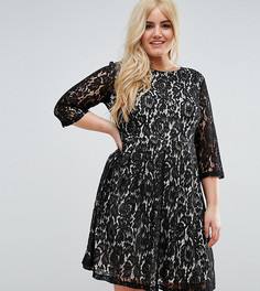 Короткое приталенное платье из кружева Praslin - Черный