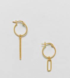Непарные серьги-кольца из позолоченного серебра ASOS - Золотой