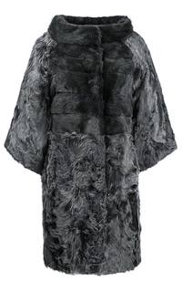 Пальто из меха козлика с отделкой мехом норки Virtuale Fur Collection