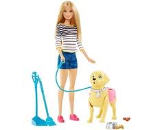 Кукла Barbie «Прогулка с питомцем» 33 см