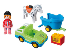 Конструктор Playmobil 1.2.3. Автомобиль с коневозкой 6958pm