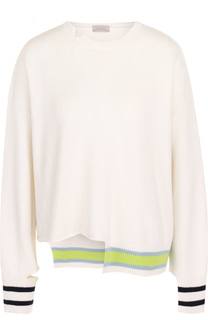 Пуловер асимметричного кроя из смеси шерсти и кашемира MRZ