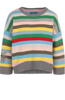 Шерстяной пуловер свободного кроя с в полоску Zadig&amp;Voltaire