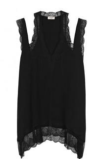 Шелковое мини-платье с кружевной отделкой Zadig&amp;Voltaire