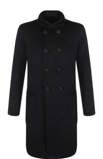 Двубортное кашемировое пальто с воротником-стойкой Giorgio Armani