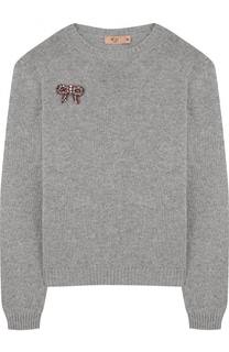Вязаный пуловер с брошью No. 21