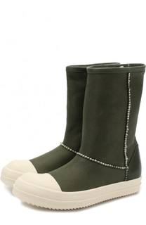 Кожаные сапоги с резиновым мысом Rick Owens