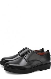 Кожаные дерби на толстой подошве Santoni