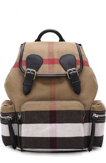 Рюкзак из клетчатого текстиля с кожаной отделкой Burberry