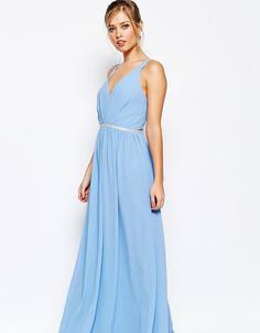 Шифоновое платье макси с V-образным вырезом Jarlo Tall - Синий