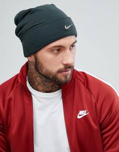 Зеленая шапка-бини с металлическим логотипом Nike 803734-332 - Зеленый