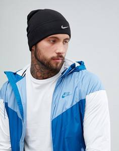 Черная шапка-бини с металлическим логотипом Nike 803734-010 - Черный