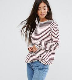 Оверсайз-лонгслив в полоску ASOS PETITE - Мульти