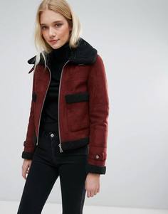 Укороченное пальто с большими карманами Urbancode - Красный