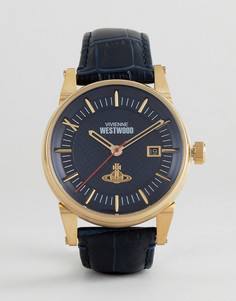 Черные часы с кожаным ремешком Vivienne Westwood VV065BLBL - Темно-синий