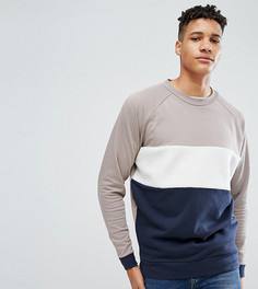 Свободный свитшот с меховой вставкой ASOS TALL - Бежевый