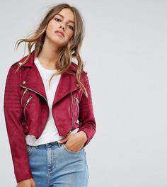 Байкерская куртка из искусственной замши ASOS PETITE - Красный