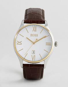 Часы с коричневым кожаным ремешком BOSS By Hugo Boss 1513486 Governor - Коричневый