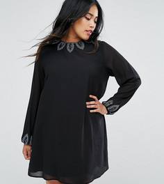 Платье-туника с декоративной отделкой Lovedrobe Luxe - Черный