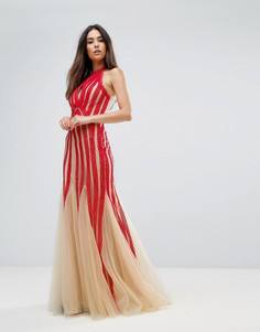 Платье с халтером, вырезом-капелькой и пайетками Forever Unique - Красный