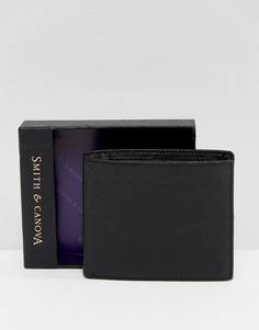 Черный кожаный бумажник Smith And Canova - Черный