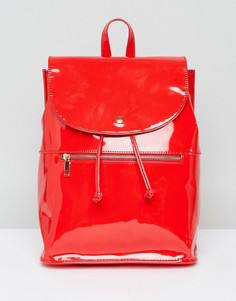Мягкий лакированный рюкзак с молнией ASOS - Красный